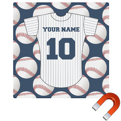 Baseball Jersey Square Car Magnet - 6" (Personalized)