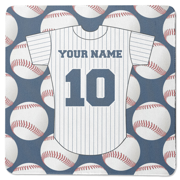 Custom Baseball Jersey Square Rubber Backed Coaster (Personalized)