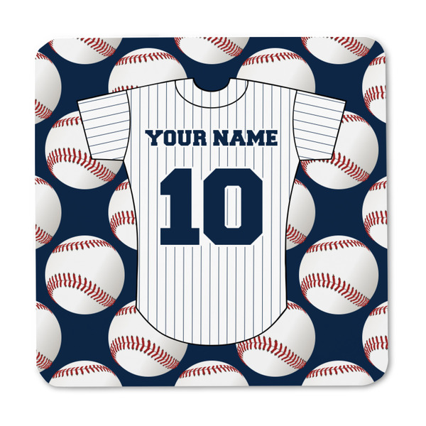 Baseball Jersey Square Fridge Magnet - FRONT
