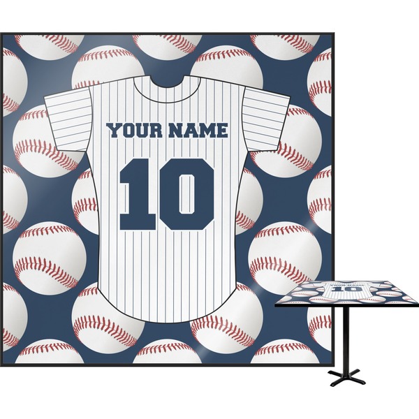 Custom Baseball Jersey Square Table Top - 30" (Personalized)