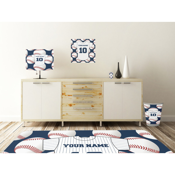 Baseball Jersey Square Wall Decal Wooden Desk