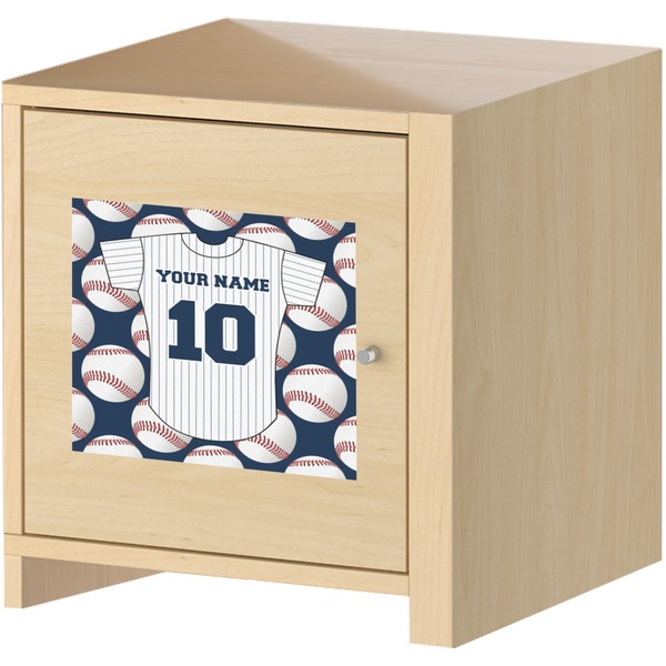 Baseball Jersey Square Wall Decal on Wooden Cabinet