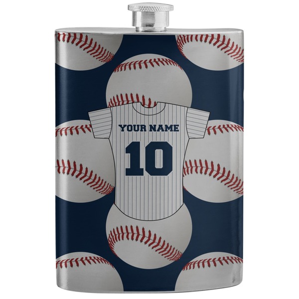Custom Baseball Jersey Stainless Steel Flask (Personalized)