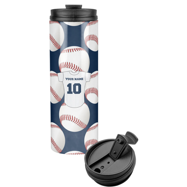 Custom Baseball Jersey Stainless Steel Skinny Tumbler (Personalized)