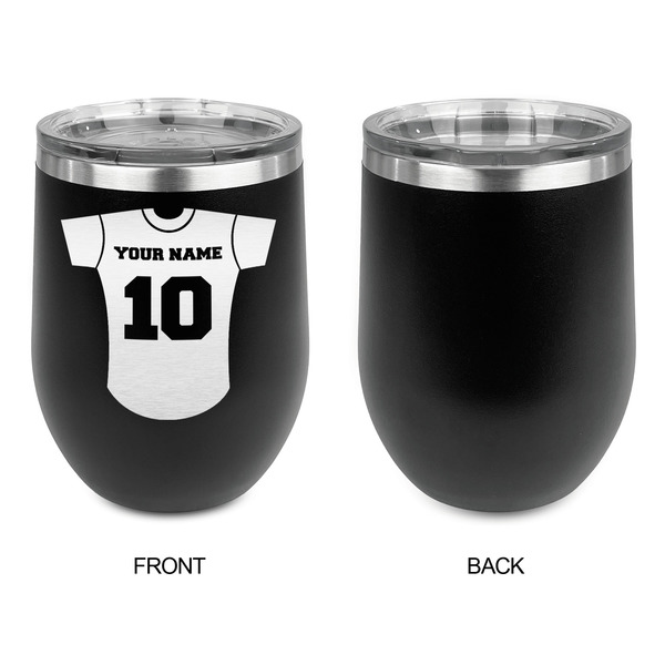 Baseball Jersey Stainless Wine Tumblers - Black - Single Sided - Approval