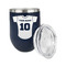 Baseball Jersey Stainless Wine Tumblers - Navy - Double Sided - Alt View