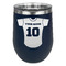 Baseball Jersey Stainless Wine Tumblers - Navy - Double Sided - Front