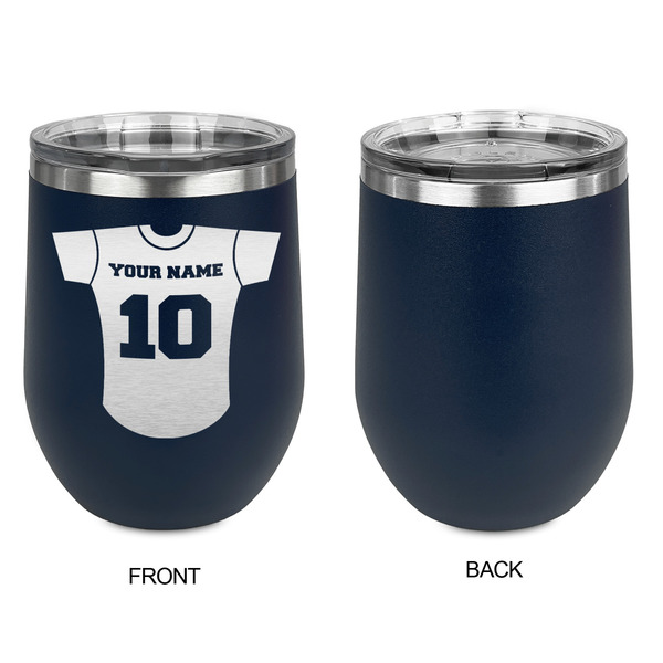 Baseball Jersey Stainless Wine Tumblers - Navy - Single Sided - Approval