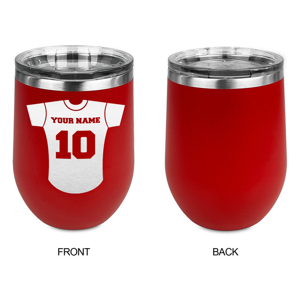 Baseball Jersey Stainless Wine Tumblers - Red - Single Sided - Approval
