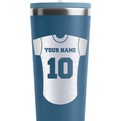 Baseball Jersey RTIC Everyday Tumbler with Straw - 28oz - Steel Blue - Double-Sided (Personalized)