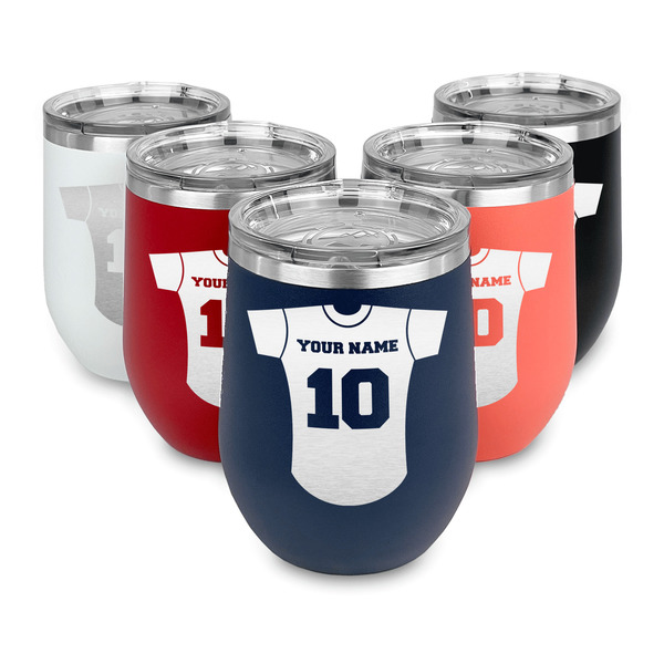 Baseball Jersey Steel Wine Tumblers Multiple Colors