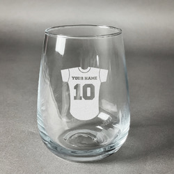 Baseball Jersey Stemless Wine Glass (Single) (Personalized)