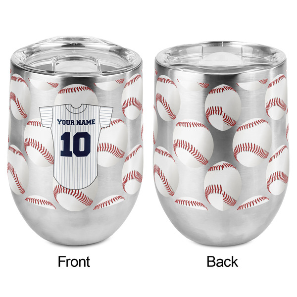 Baseball Jersey Stemless Wine Tumbler - Full Print - Approval