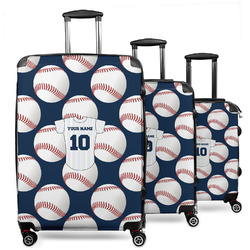 Baseball Jersey 3 Piece Luggage Set - 20" Carry On, 24" Medium Checked, 28" Large Checked (Personalized)