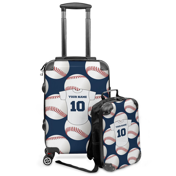 Custom Baseball Jersey Kids 2-Piece Luggage Set - Suitcase & Backpack (Personalized)
