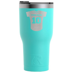 Baseball Jersey RTIC Tumbler - Teal - Engraved Front (Personalized)