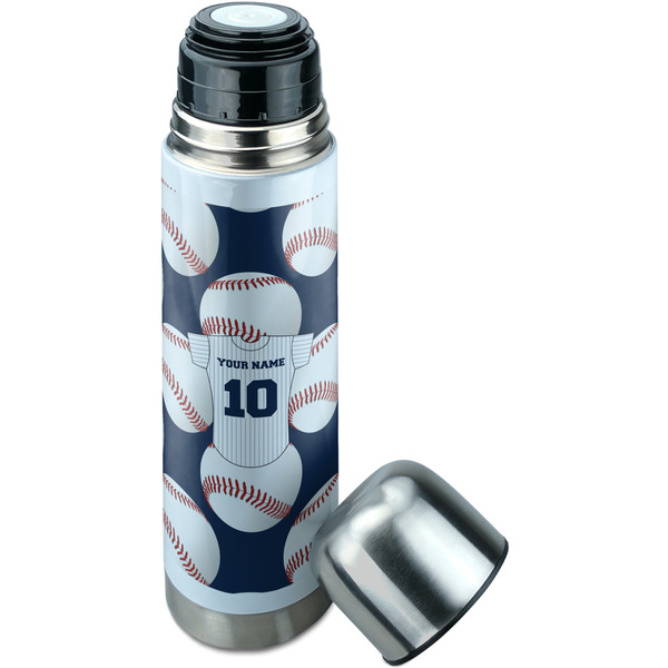 Baseball Jersey Thermos - Lid Off