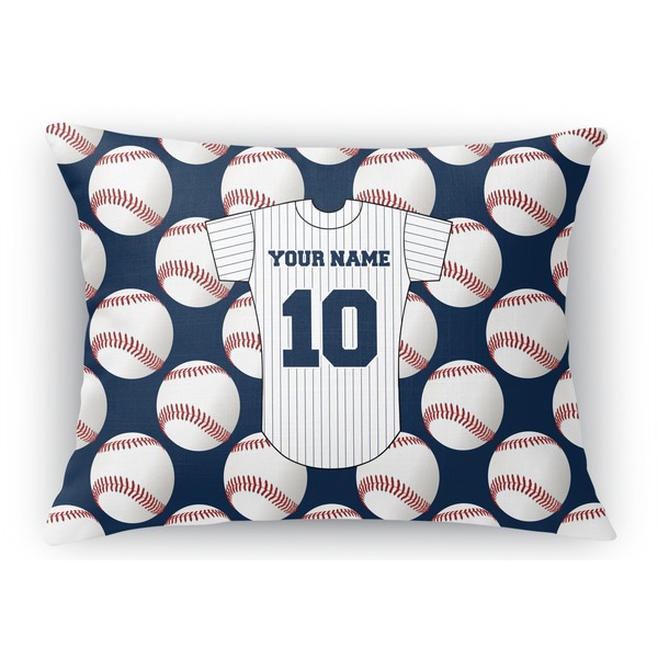 Custom Baseball Jersey Rectangular Throw Pillow Case (Personalized)