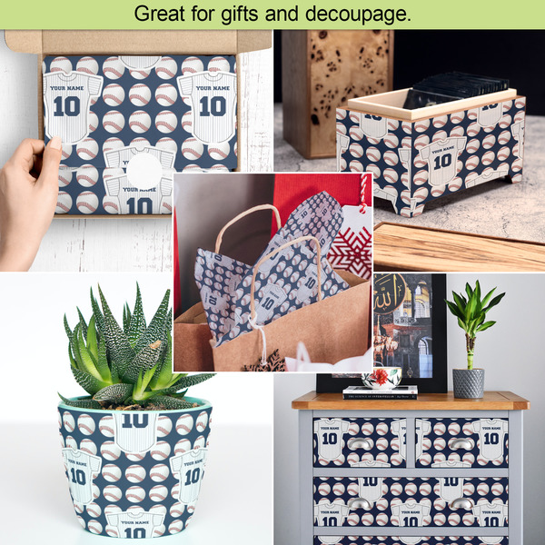 Baseball Jersey Tissue Paper - In Use Collage