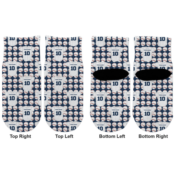 Baseball Jersey Toddler Ankle Socks - Double Pair - Front and Back - Apvl