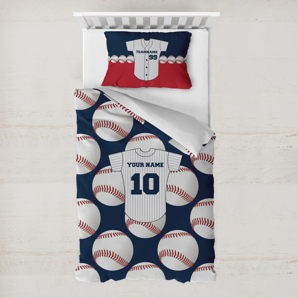 Custom Baseball Jersey Toddler Bedding Set - With Pillowcase (Personalized)