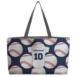 Baseball Jersey Beach Totes Bag - w/ Black Handles (Personalized)