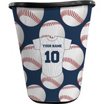 Baseball Jersey Waste Basket - Single Sided (Black) (Personalized)