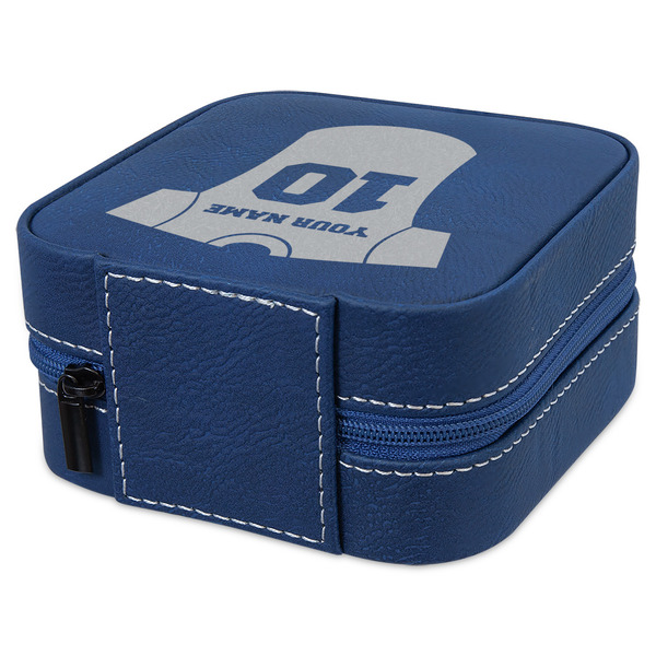 Baseball Jersey Travel Jewelry Boxes - Leather - Navy Blue - View from Rear