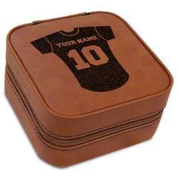 Baseball Jersey Travel Jewelry Box - Rawhide Leather (Personalized)