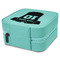 Baseball Jersey Travel Jewelry Boxes - Leather - Teal - View from Rear