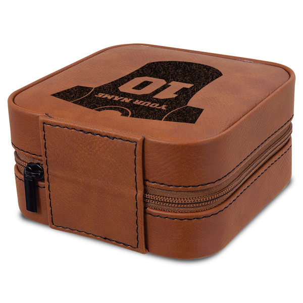 Baseball Jersey Travel Jewelry Boxes - Leatherette - Rawhide - View from Rear