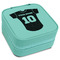 Baseball Jersey Travel Jewelry Box - Teal Leather (Personalized)