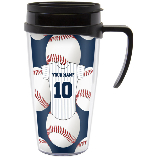 Custom Baseball Jersey Acrylic Travel Mug with Handle (Personalized)