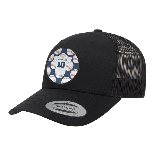 Custom Baseball Jersey Trucker Hat - Black (Personalized)