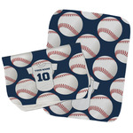 Baseball Jersey Burp Cloths - Fleece - Set of 2 w/ Name and Number