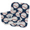 Baseball Jersey Two Rectangle Burp Cloths - Open & Folded