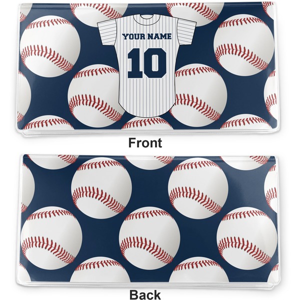 Baseball Jersey Vinyl Check Book Cover - Front and Back