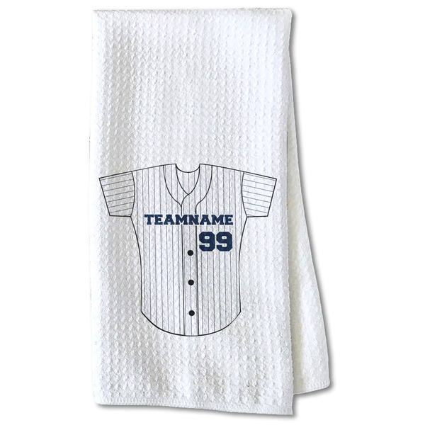 Custom Baseball Jersey Kitchen Towel - Waffle Weave - Partial Print (Personalized)