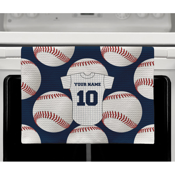 Baseball Jersey Waffle Weave Towel - Full Color Print - Lifestyle2 Image