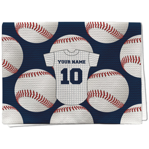 Custom Baseball Jersey Kitchen Towel - Waffle Weave - Full Color Print (Personalized)
