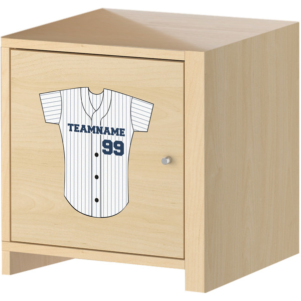 Baseball Jersey Wall Graphic on Wooden Cabinet
