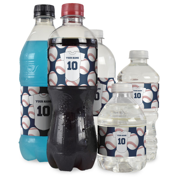 Baseball Jersey Water Bottle Label - Multiple Bottle Sizes