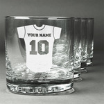 Baseball Jersey Whiskey Glasses (Set of 4) (Personalized)