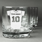 Baseball Jersey Whiskey Glasses (Set of 4) (Personalized)