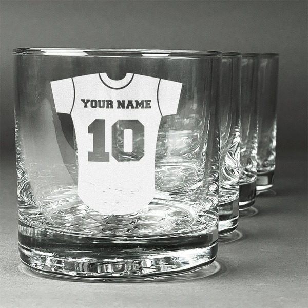 Custom Baseball Jersey Whiskey Glasses (Set of 4) (Personalized)