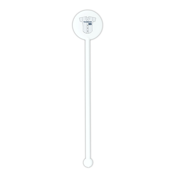Baseball Jersey White Plastic 5.5" Stir Stick - Round - Single Stick