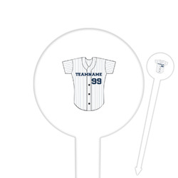 Baseball Jersey 6" Round Plastic Food Picks - White - Single Sided (Personalized)