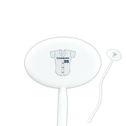 Baseball Jersey 7" Oval Plastic Stir Sticks - White - Single Sided (Personalized)