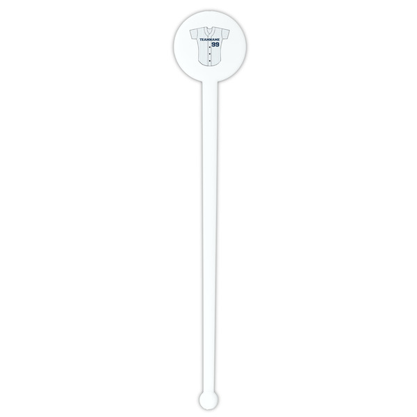 Baseball Jersey White Plastic 7" Stir Stick - Round - Single Stick