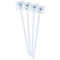 Baseball Jersey White Plastic Stir Stick - Double Sided - Square - Front